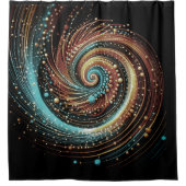 抽象芸術ターコイズブルー銅シャワーカーテン シャワーカーテン (正面)