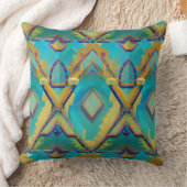 抽象芸術ターコイズモロッコモザイク子猫声 クッション (ブランケット)