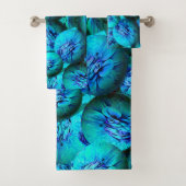 抽象芸術ターコイズ気泡 バスタオルセット (インサイチュ)