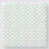 抽象芸術ターコイズ沿岸波パターン ストーンコースター (正面)