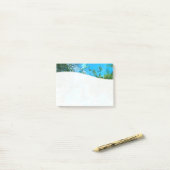 抽象芸術ターコイズ海ブルー&海藻グリーン ポストイット (デスク上)