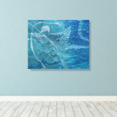 抽象芸術ターコイズ組織 キャンバスプリント (インサイチュ (ウッドフロア))