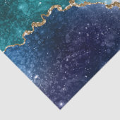 抽象芸術ターコイズ金ゴールドグリッター銀河系ゲート 薄葉紙 (詳細)