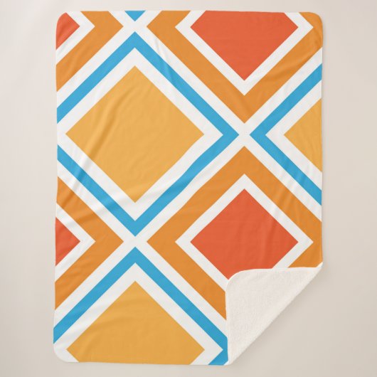 抽象芸術ダイヤモンド幾何学 シェルパブランケット (正面)