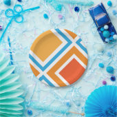 抽象芸術ダイヤモンド幾何学 ペーパープレート (パーティー)