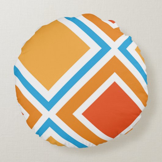 抽象芸術ダイヤモンド幾何学 ラウンドクッション (裏面)