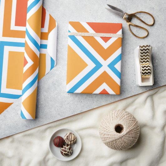 抽象芸術ダイヤモンド幾何学 ラッピングペーパー (クラフト)