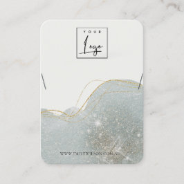 抽象芸術ダスキーグレーグリッターシャイニーネックレスディスプレイ 名刺