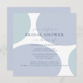 抽象芸術ダスティブルーブライダルシャワー 招待状 (正面/裏面)