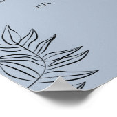 抽象芸術ダスティブルー赤面ピンク結婚ズ予算 ポスター (角)