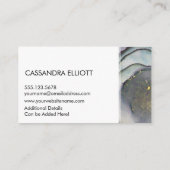 抽象芸術ダスティブルー&金ゴールドアルコールインク液体アート 名刺 (裏面)