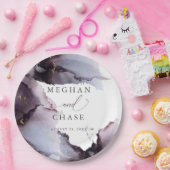 抽象芸術ダスティマウヴアメジスト紙プレート ペーパープレート (パーティー)