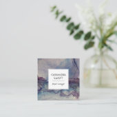 抽象芸術ダストブルーパープルアルコールインクリキッドアート スクエア名刺 (スタンド正面)