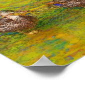 抽象芸術ダックを行カラー写真のスケッチアート ポスター (角)