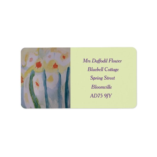 抽象芸術ダフォジル差出人住所ラベル ラベル (正面)