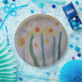 抽象芸術ダフォジル紙プレート ペーパープレート (パーティー)