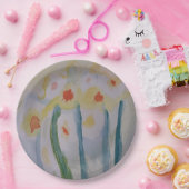 抽象芸術ダフォジル紙プレート ペーパープレート (パーティー)