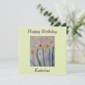 抽象芸術ダフォジル誕生日フラット カード (スタンド正面)