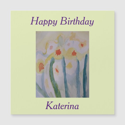 抽象芸術ダフォジル誕生日磁性 (正面)