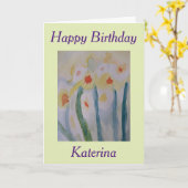 抽象芸術ダフォジル誕生日 カード (黄色い花)