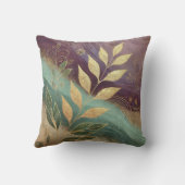 抽象芸術ダブルシェードゴールデンリーフアートスタイル23 クッション (裏面)