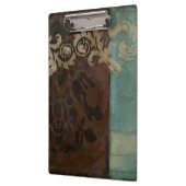 抽象芸術ダマスクタペストリーbyジェニファー・ゴルdberger クリップボード (左)