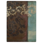 抽象芸術ダマスクタペストリーbyジェニファー・ゴルdberger クリップボード (裏面)