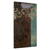 抽象芸術ダマスクタペストリーbyジェニファー・ゴルdberger クリップボード (右)