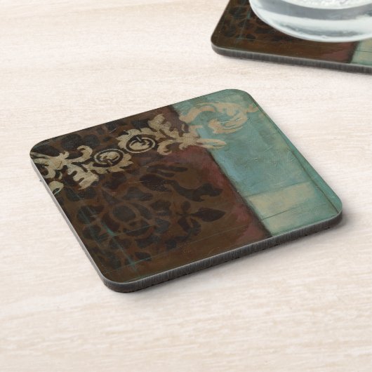 抽象芸術ダマスクタペストリーbyジェニファー・ゴルdberger コースター (左側)