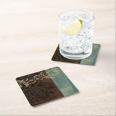 抽象芸術ダマスクタペストリーbyジェニファー・ゴルdberger スクエアペーパーコースター (インサイチュ)