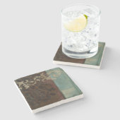 抽象芸術ダマスクタペストリーbyジェニファー・ゴルdberger ストーンコースター (横)