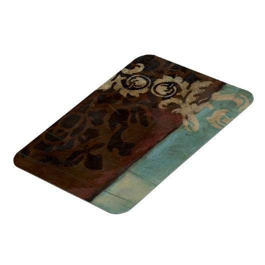 抽象芸術ダマスクタペストリーbyジェニファー・ゴルdberger マグネット (左側)