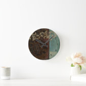 抽象芸術ダマスクタペストリーbyジェニファー・ゴルdberger ラウンド壁時計 (ホーム)