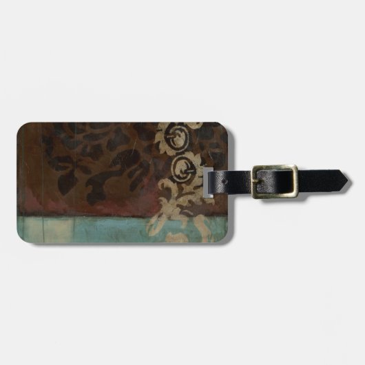 抽象芸術ダマスクタペストリーbyジェニファー・ゴルdberger ラゲッジタグ (正面横)