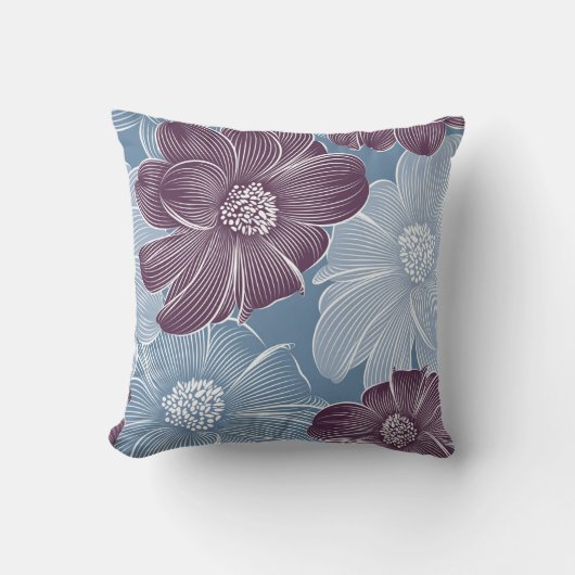 抽象芸術ダリア花:フローラシームレス。 クッション (正面)