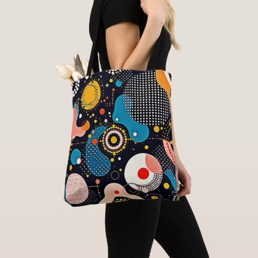 抽象芸術ダンス トートバッグ (クローズアップ)