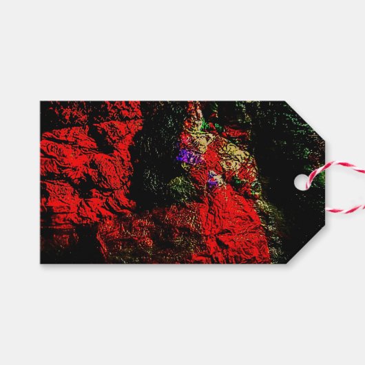 抽象芸術ダークギフトラベル、テクスチャリサイクルプラスチック ギフトタグ (正面(横))