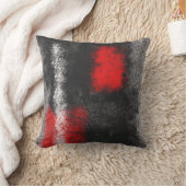 抽象芸術ダークグレー赤と白枕 クッション (ブランケット)