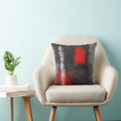 抽象芸術ダークグレー赤と白枕 クッション (椅子)