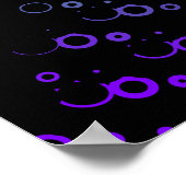 抽象芸術ダークネオン緑の紫の丸の球体 ポスター (角)