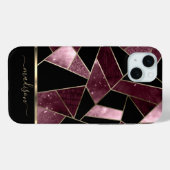 抽象芸術ダークピンク、ブラックおよび金ゴールドデザイン Case-Mate iPhoneケース (裏面 (横))
