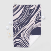 抽象芸術ダークブルーとグレーの液体スワールデザイン ゴルフタオル (インサイチュ)