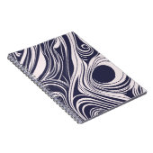 抽象芸術ダークブルーとグレーの液体スワールデザイン ノートブック (右側)