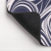 抽象芸術ダークブルーとグレーの液体スワールデザイン マウスパッド (コーナー)