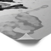 抽象芸術ダークブルーとグレープスター ポスター (角)