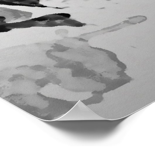 抽象芸術ダークブルーとグレープスター ポスター (角)