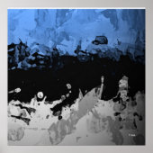 抽象芸術ダークブルーとグレープスター ポスター (正面)