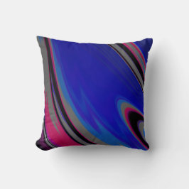 抽象芸術ダークブルーグレーマゼンタフラクタル クッション