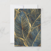 抽象芸術ダークブルー金ゴールド流体アー絵画ト サンキューカード (裏面)