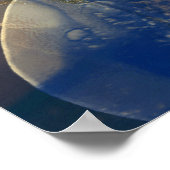 抽象芸術ダークブルー金ゴールド流体アー絵画ト ポスター (角)